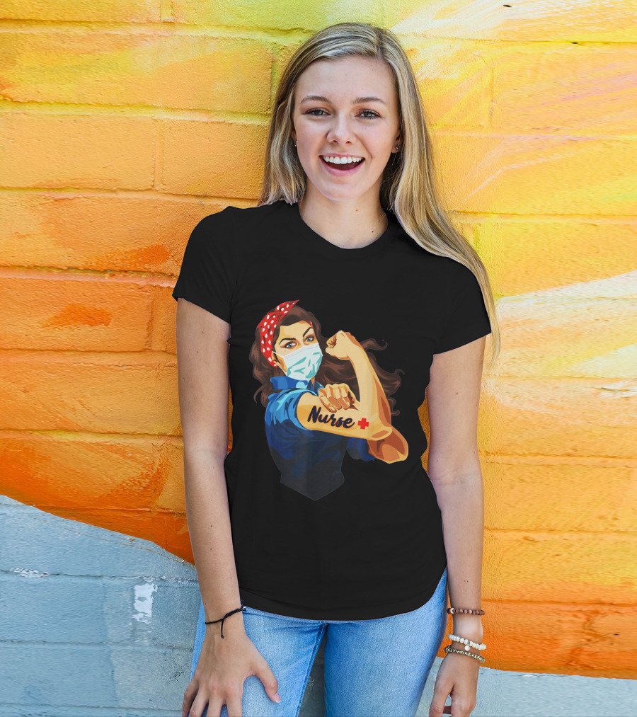 Strong Nurse Rosie Riveter Masked Heroine T-Shirt
