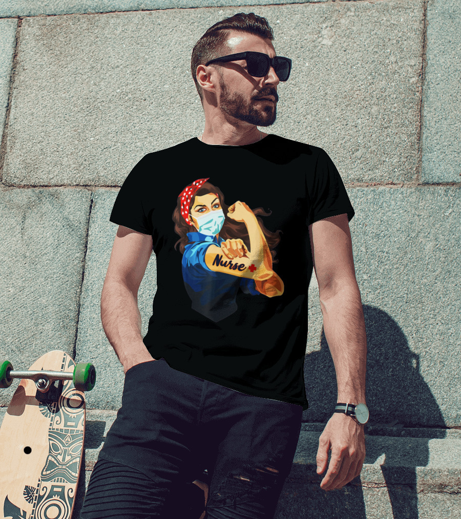 Strong Nurse Rosie Riveter Masked Heroine T-Shirt