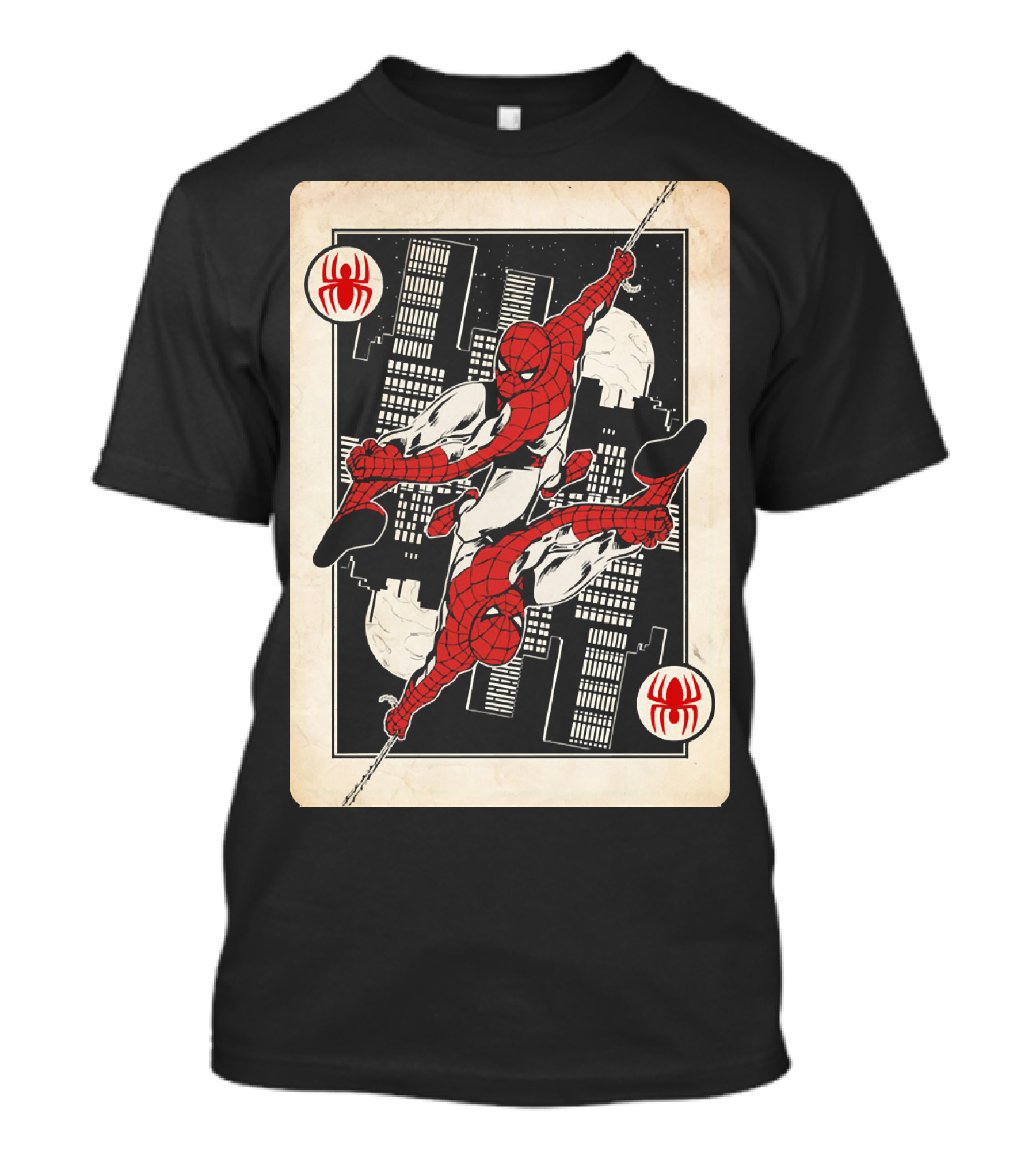 Marvel Spider-Man Ace Of Spades Card T-Shirt