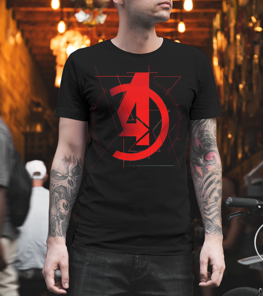 Marvel Avengers Red A and Black Widow Icon T-Shirt