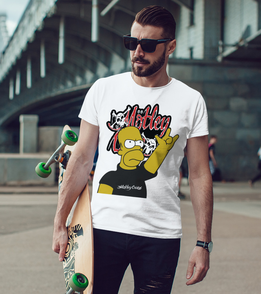 Homer Simpson Motley Crue Rock Salute T-Shirt