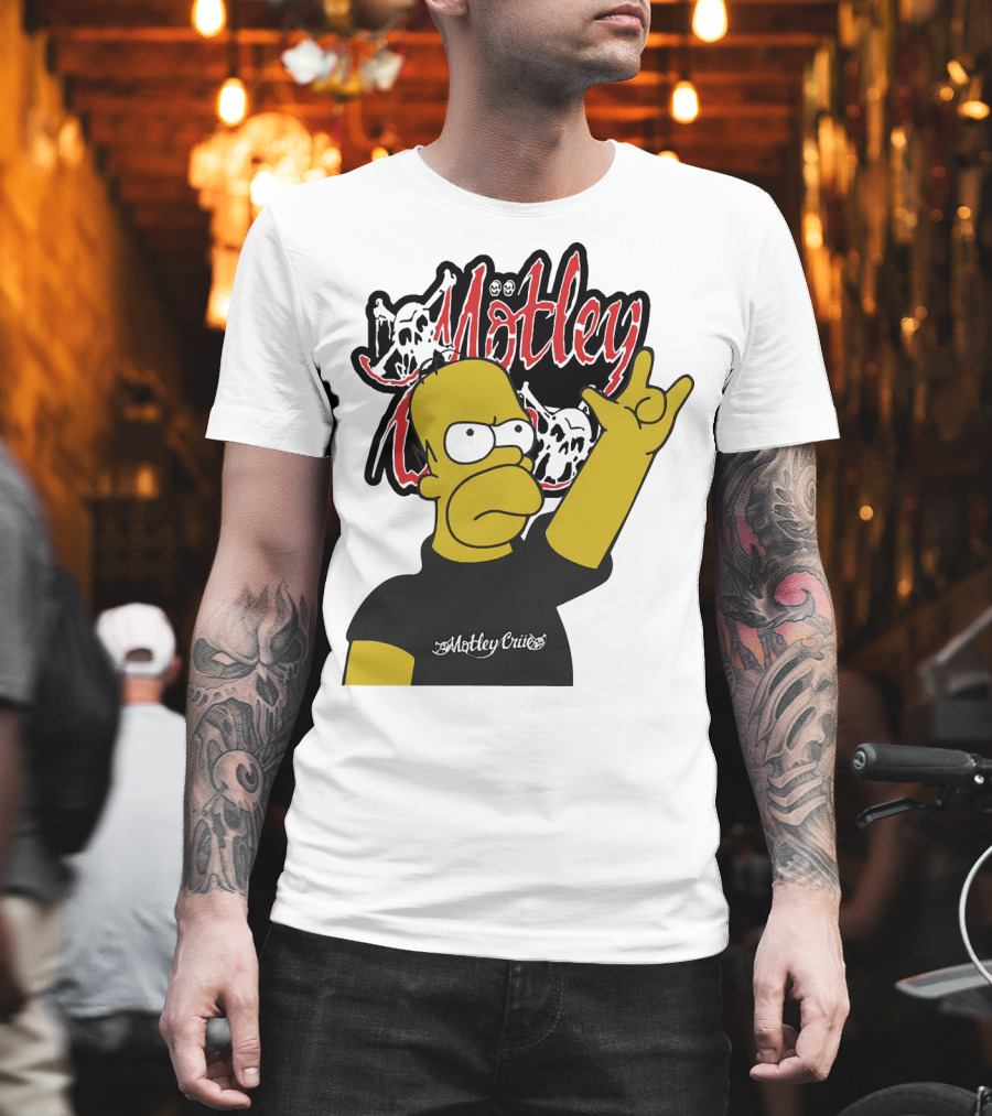 Homer Simpson Motley Crue Rock Salute T-Shirt