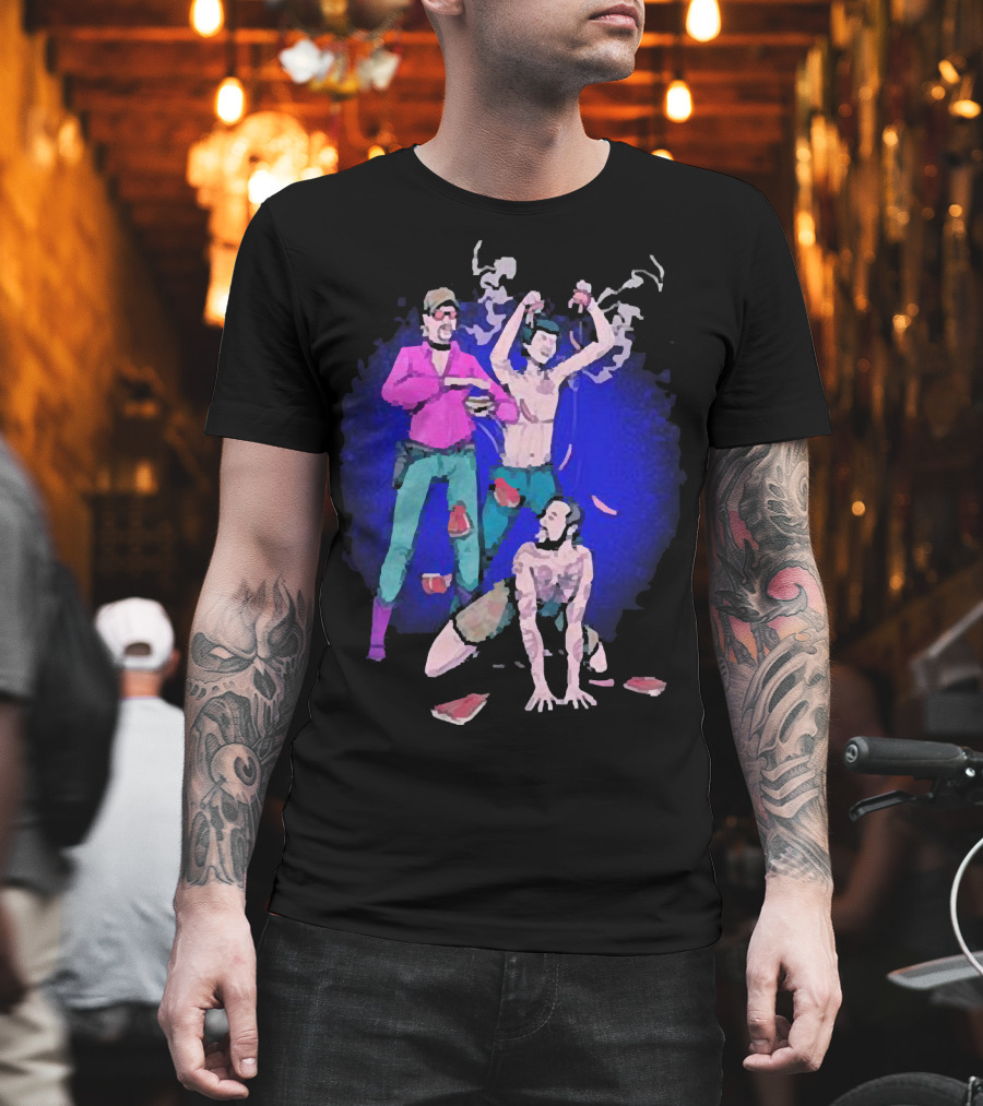 Expired Meat Honeymoon Fine Tattooed Figures In Dance With Floating Meat T-Shirt