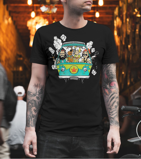 Scooby Doo Cheech and Chong in Van with Smoke T-Shirt Scooby Doo Cheech and Chong in Van with Smoke T-Shirt