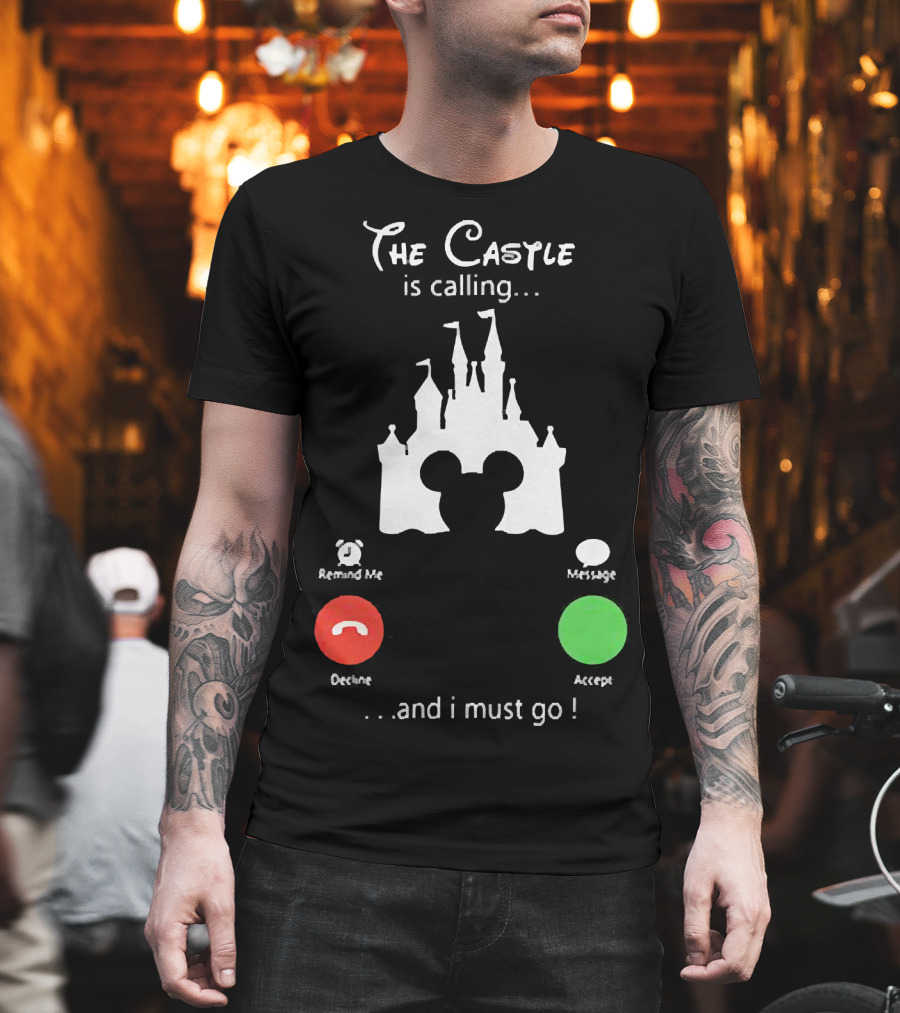 The Castle is Calling and I Must Go Disney Silhouette Mickey Icon Accept Decline T-Shirt