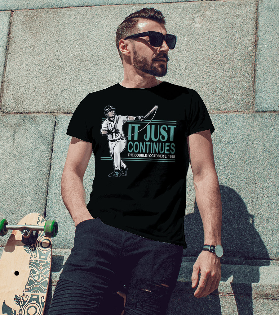 IT JUST CONTINUES The Double I October 8 1995 Baseball Player T-Shirt