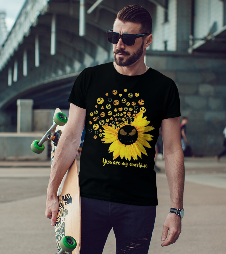 Jack Skellington Sunflower You Are My Sunshine Emojis T-Shirt