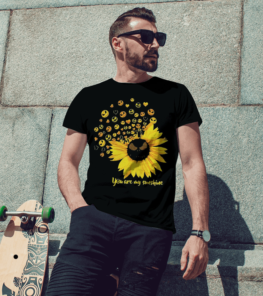 Jack Skellington Sunflower You Are My Sunshine Emojis T-Shirt