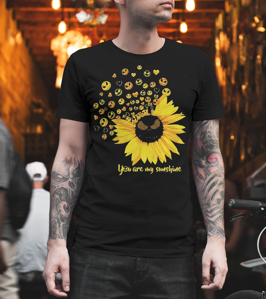 Jack Skellington Sunflower You Are My Sunshine Emojis T-Shirt