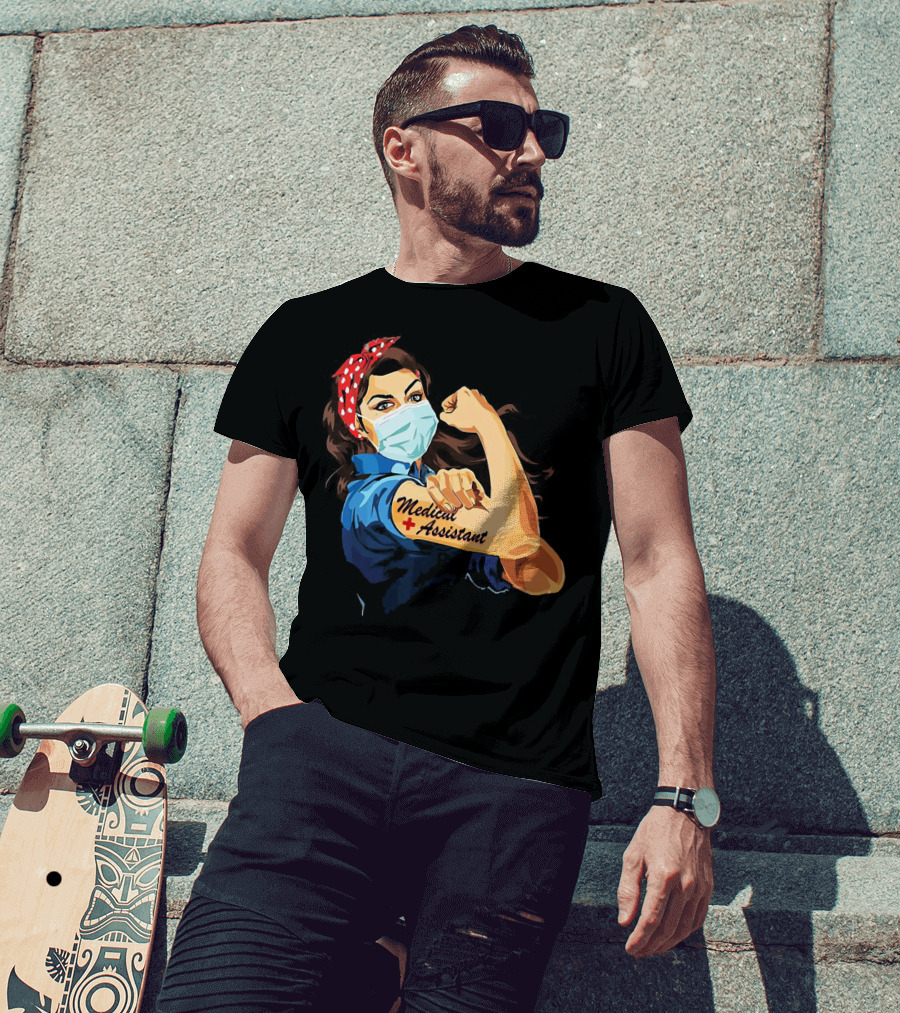 Medical Assistant Strong Woman Face Mask Iconic T-Shirt