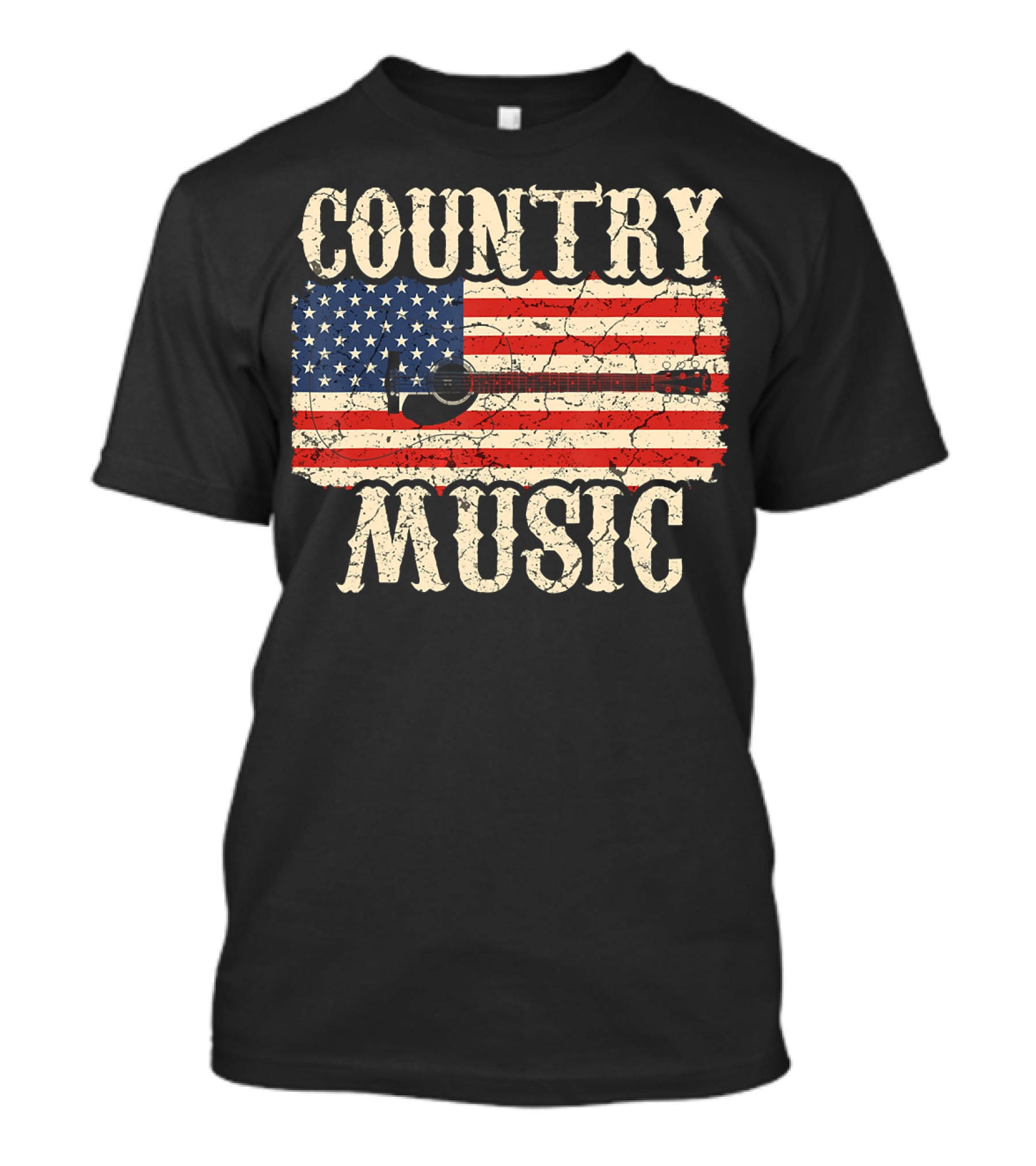 Country Music Vintage American Flag Guitar Retro 102 T-Shirt