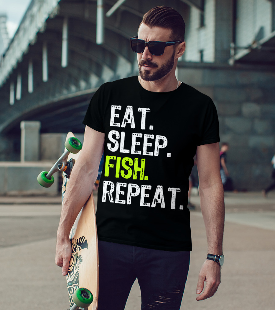Eat Sleep Fish Repeat Funny Fishing 148 T-Shirt