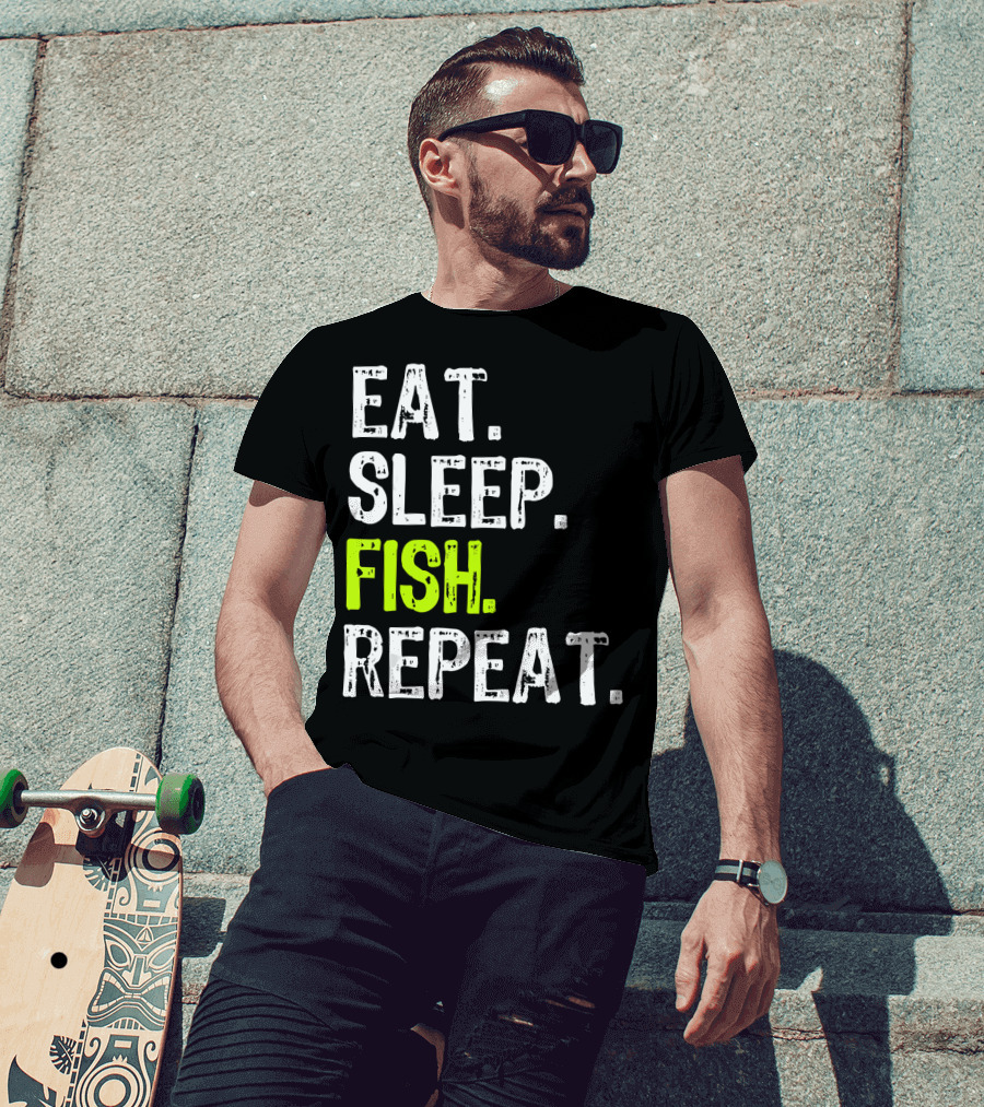 Eat Sleep Fish Repeat Funny Fishing 148 T-Shirt