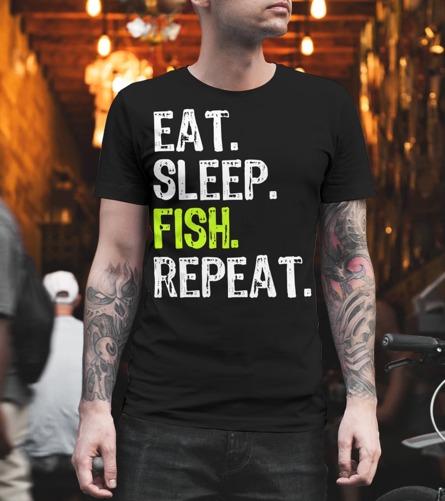 Eat Sleep Fish Repeat Funny Fishing 148 T-Shirt
