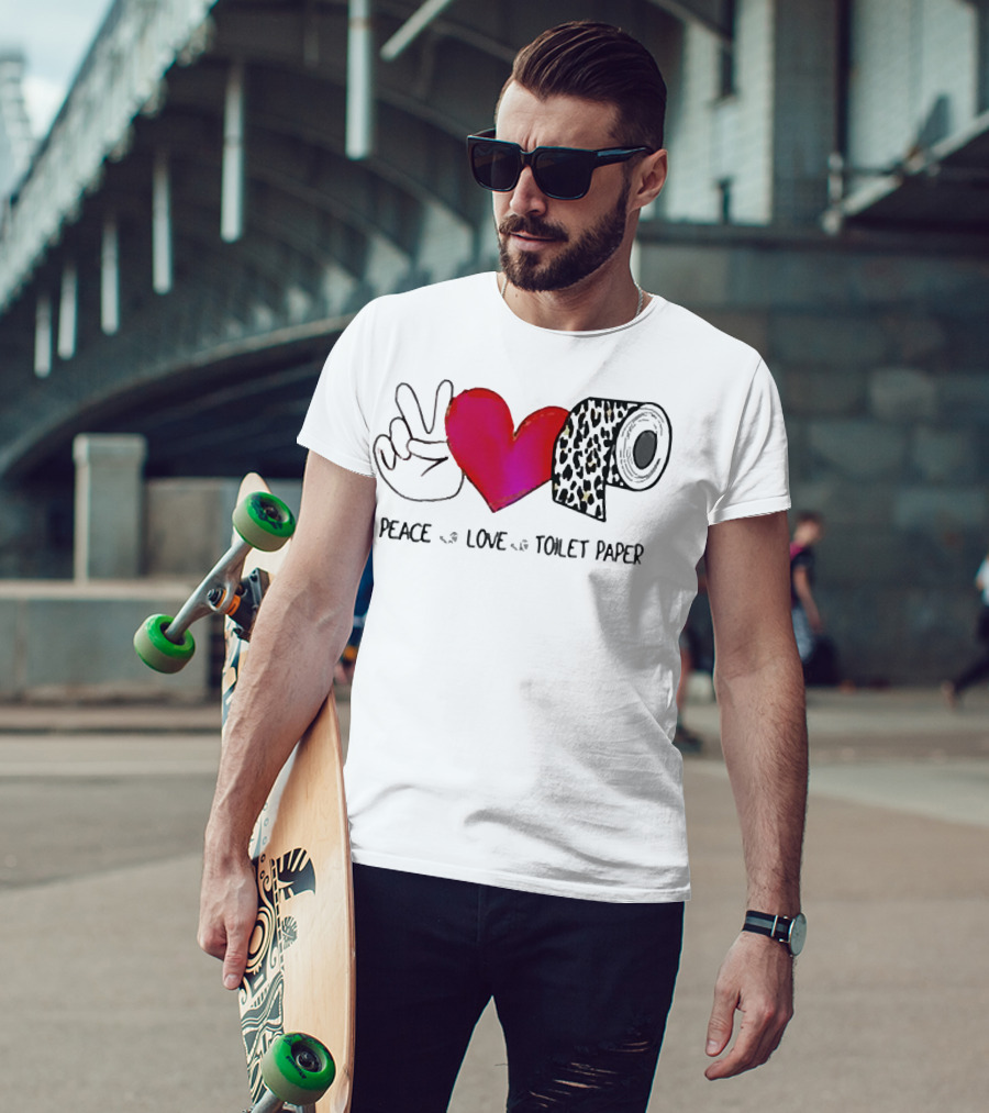 Peace Love Toilet Paper Leopard Print T-Shirt