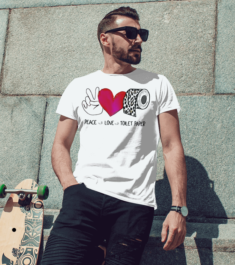 Peace Love Toilet Paper Leopard Print T-Shirt