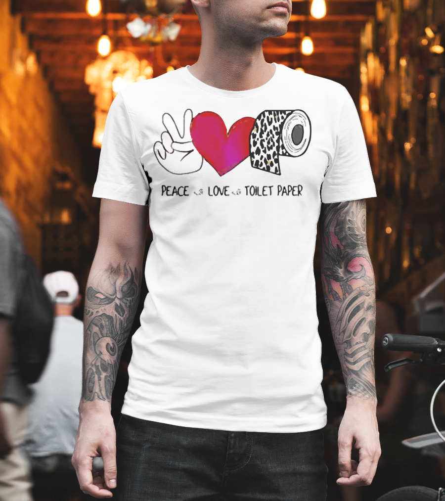 Peace Love Toilet Paper Leopard Print T-Shirt