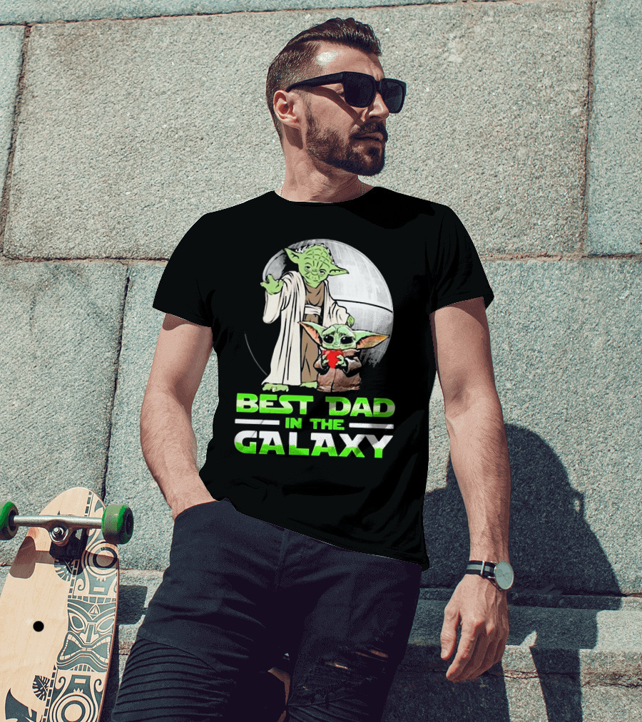 Best Dad In The Galaxy With Yoda And Baby Yoda T-Shirt
