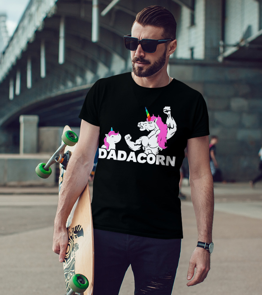 Dadacorn Unicorn Dad Muscular Fantasy T-Shirt