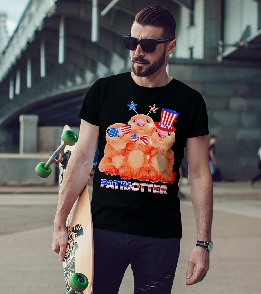 Patriotter America Flag Independence Day Otters T-Shirt