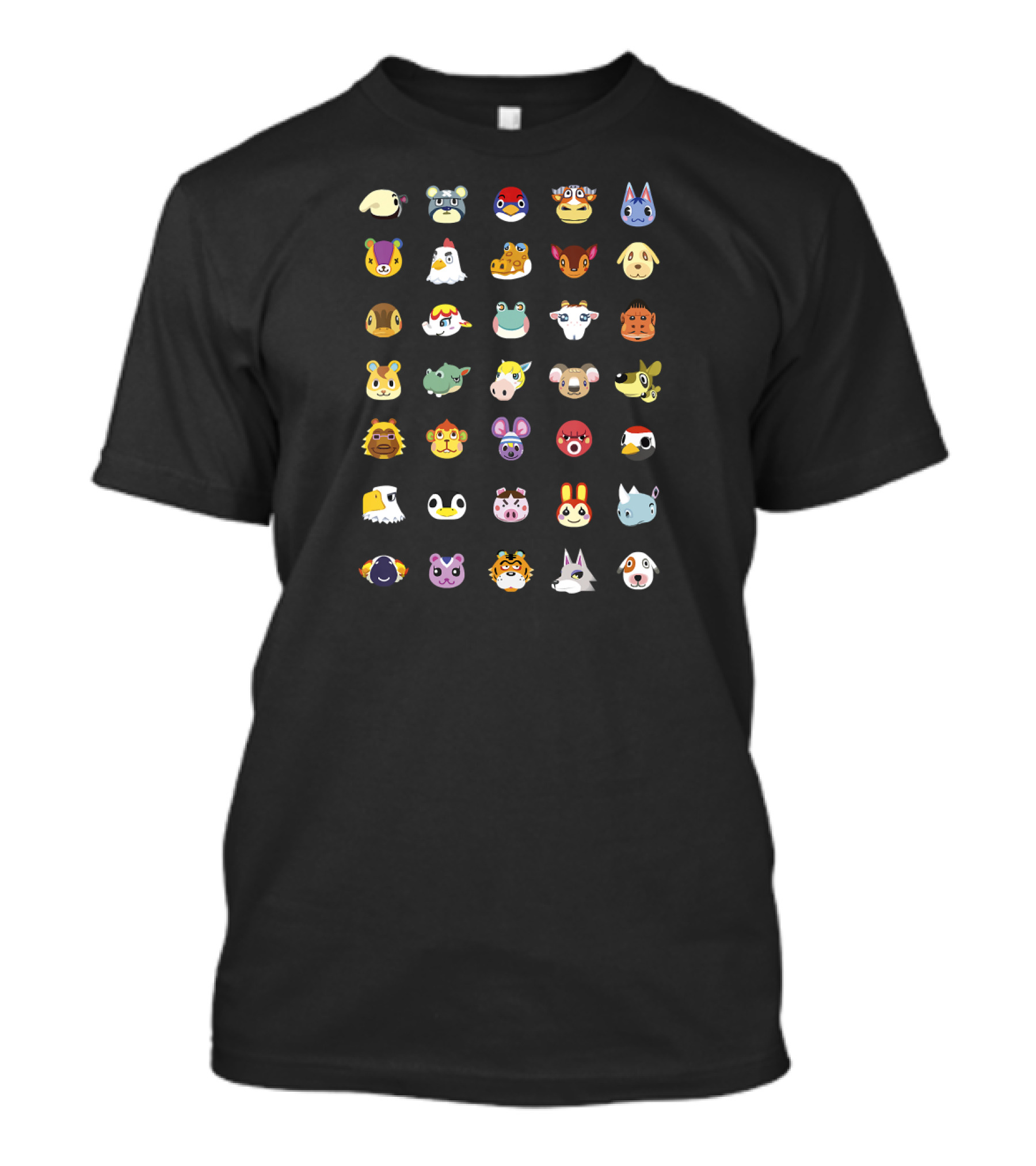 Animal Crossing New Horizons Villager Faces Group Shot T-Shirt