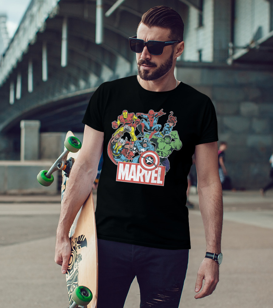 Marvel Avengers Retro Comic Team Icons T-Shirt
