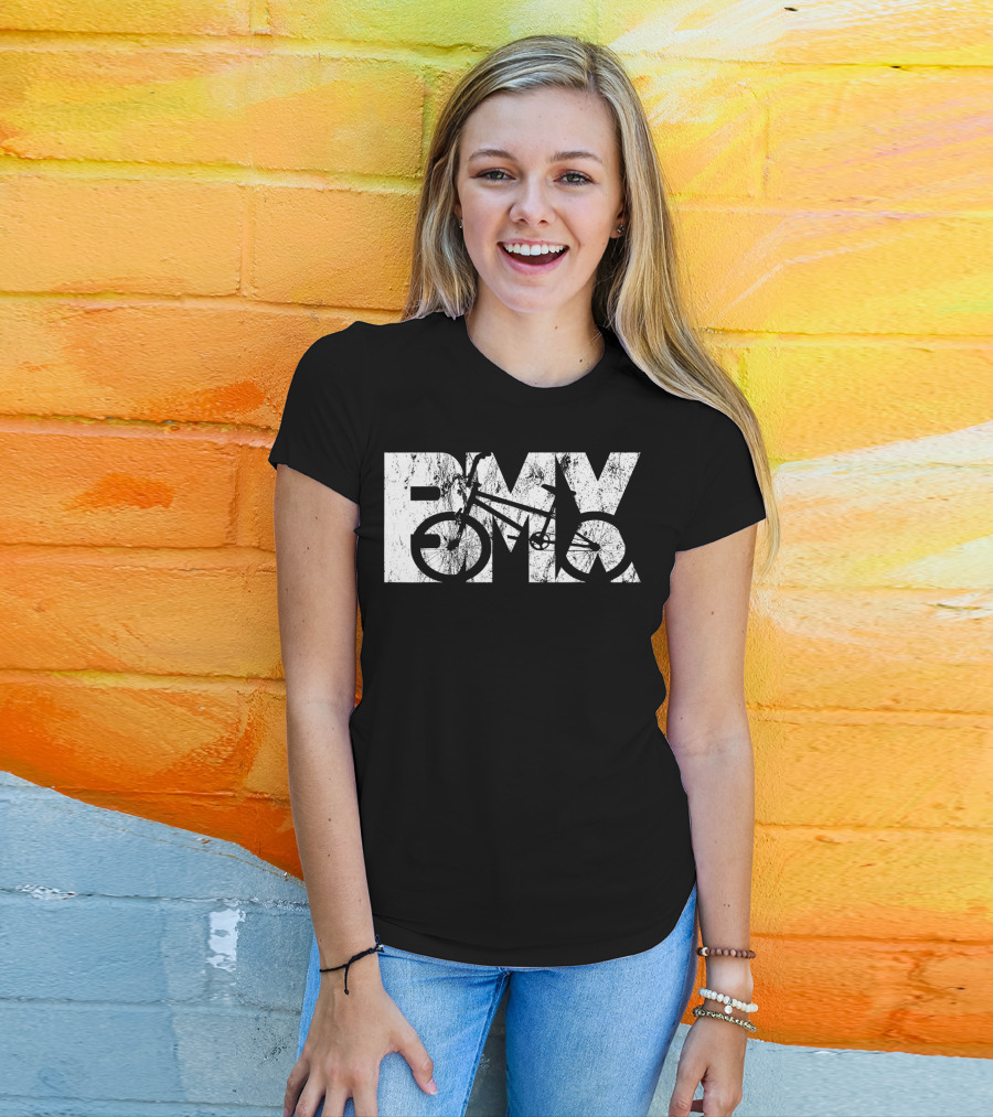Cool Vintage BMX Bike Racing Fan Text With Bicycle T-Shirt