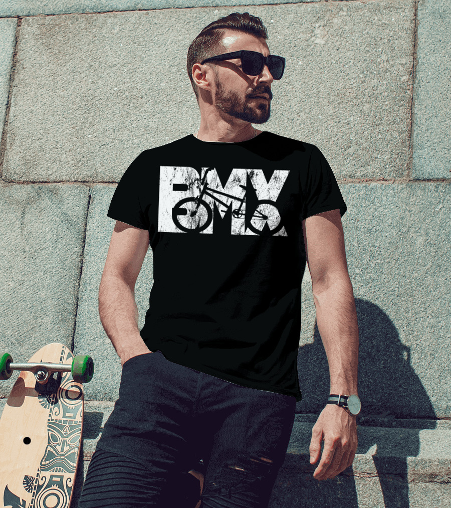 Cool Vintage BMX Bike Racing Fan Text With Bicycle T-Shirt