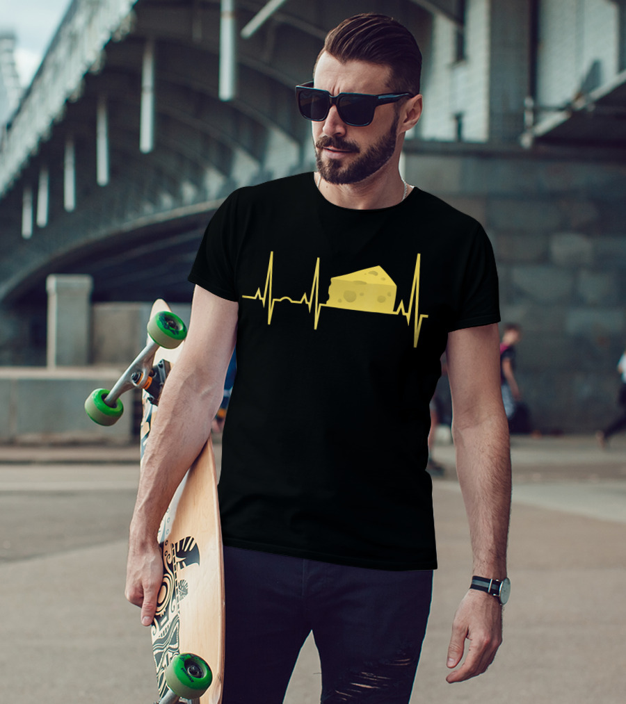 Funny Cheese Heartbeat Cheese Lover T-Shirt