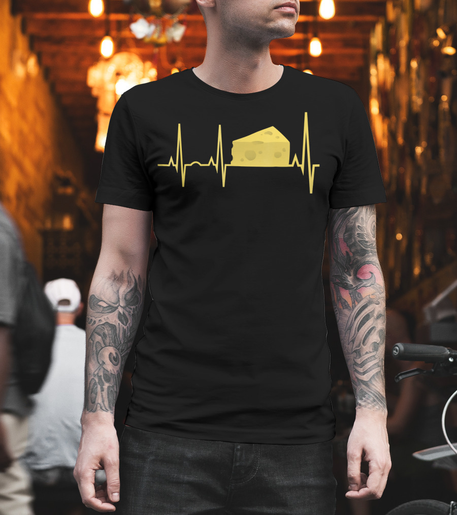 Funny Cheese Heartbeat Cheese Lover T-Shirt