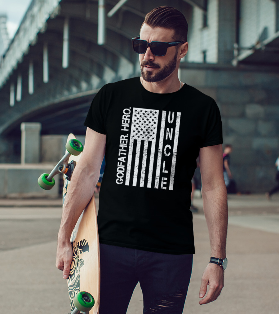 Uncle Godfather Hero USA Flag T-Shirt