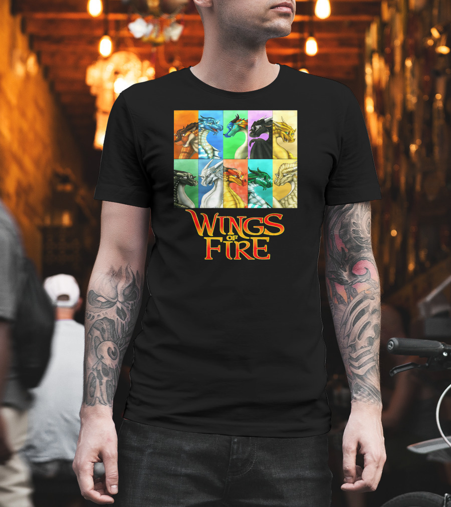 Wings of Fire Nine Dragonets Colorful Panel T-Shirt