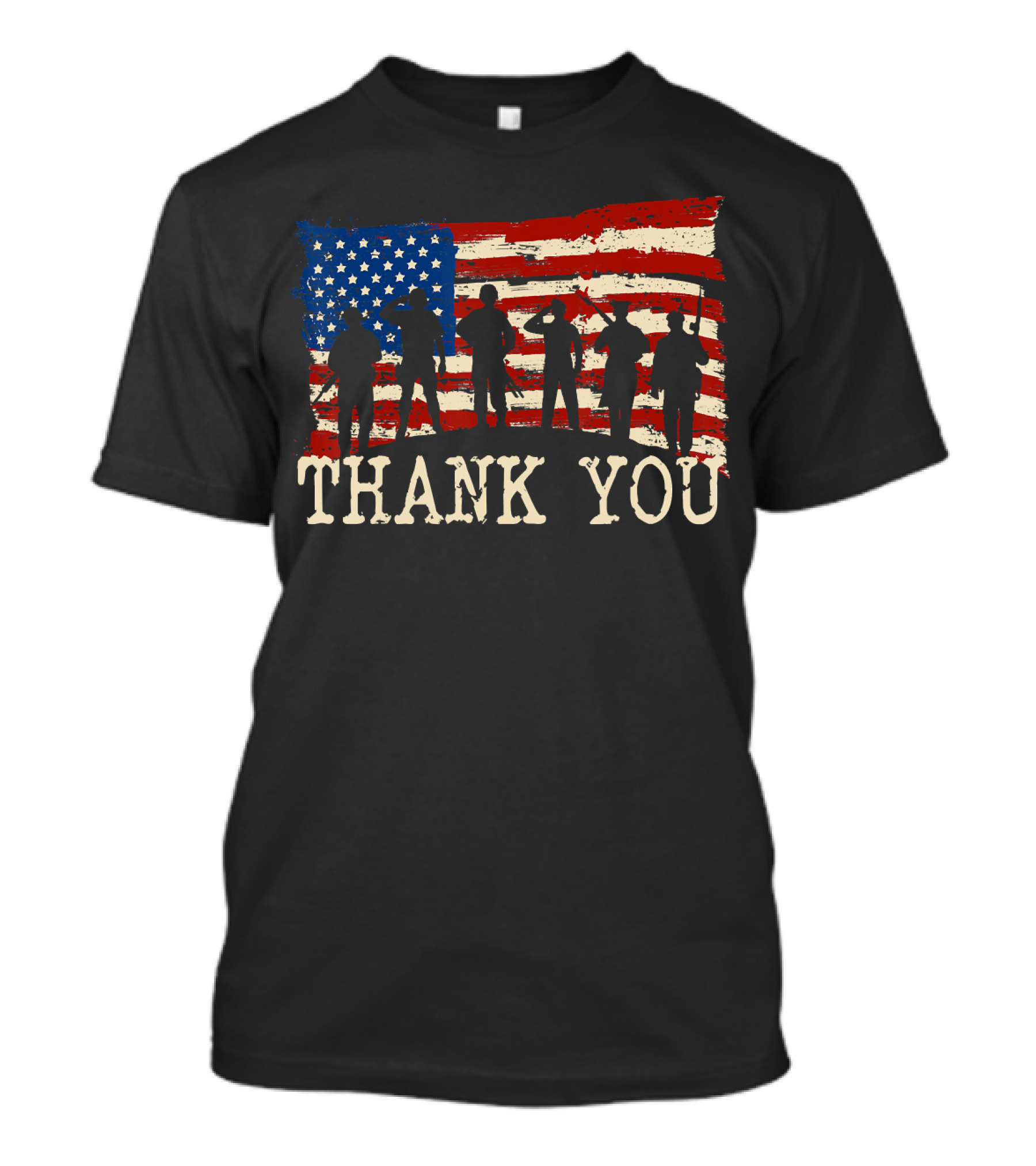 Thank You American Flag Thank You Veterans Proud Veteran T-Shirt