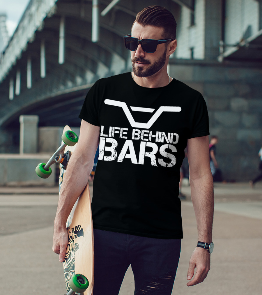 BMX Life Behind Bars Distressed Handlebar T-Shirt