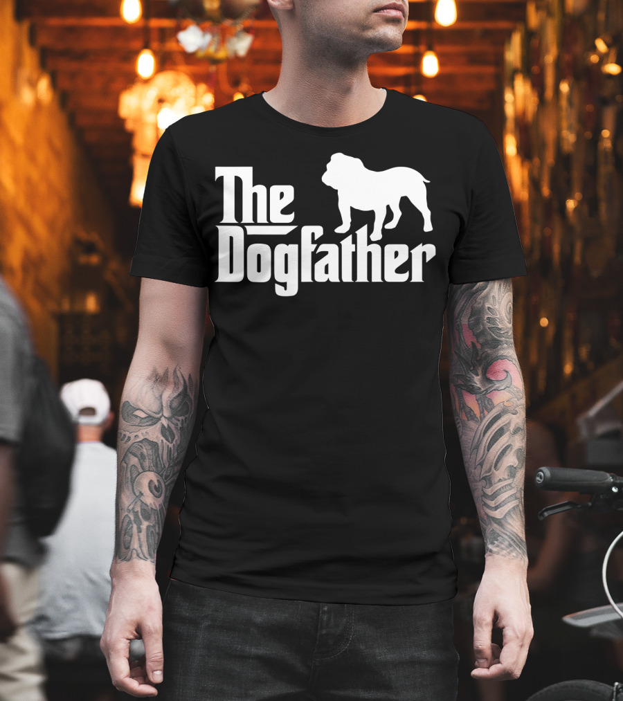 The Dogfather English Bulldog Dad Mens T-Shirt