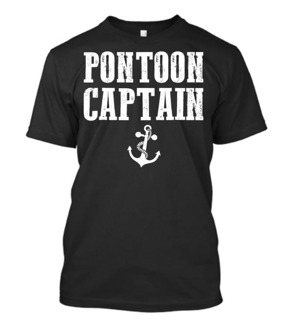 Pontoon Captain Anchor Logo Funny Boating T-Shirt