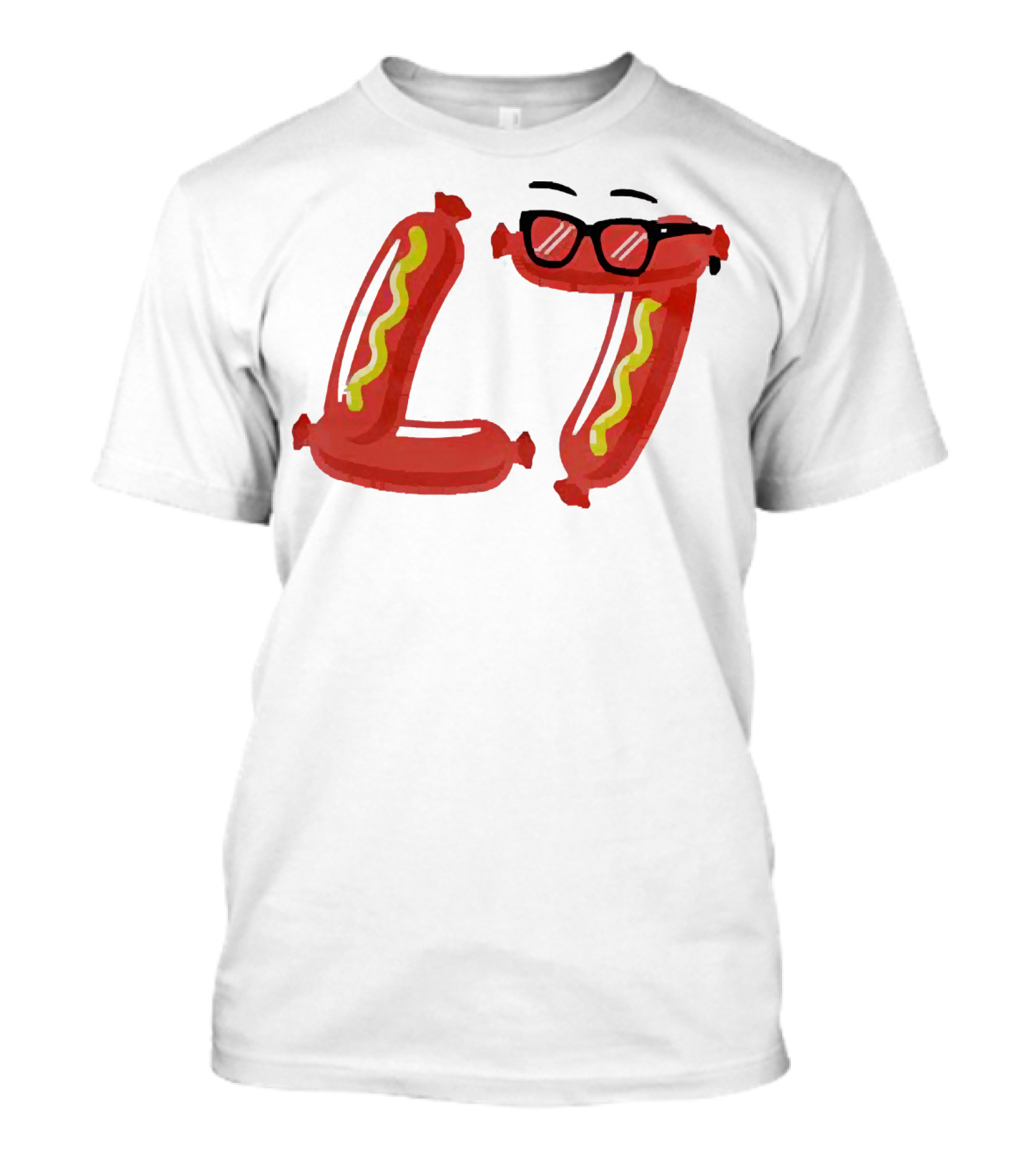 Baseballism Sausage L7 Sunglasses Hotdog T-Shirt
