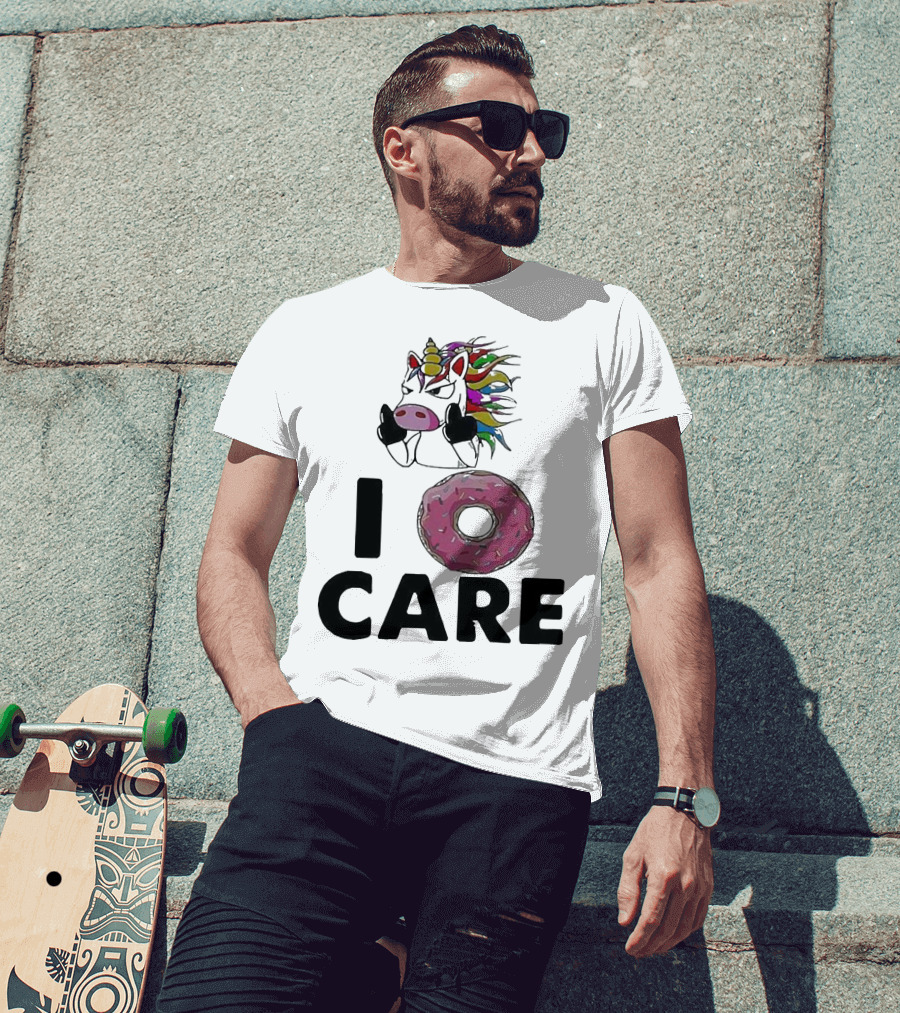 Unicorn Donut I Care Magic Rainbow Attitude T-Shirt