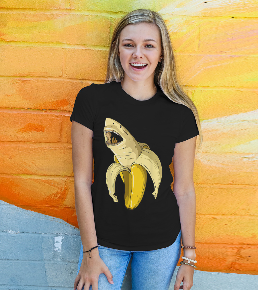 Banana Shark Banana Themed Shark Themed Party Banana Shark T-Shirt