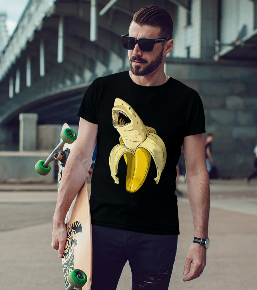 Banana Shark Banana Themed Shark Themed Party Banana Shark T-Shirt