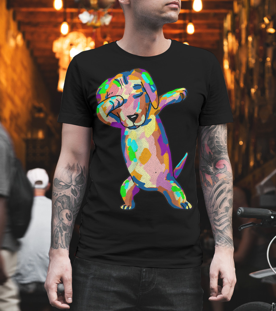 Colorful Dabbing Wiener Dog Funny Dachshund Dab T-Shirt