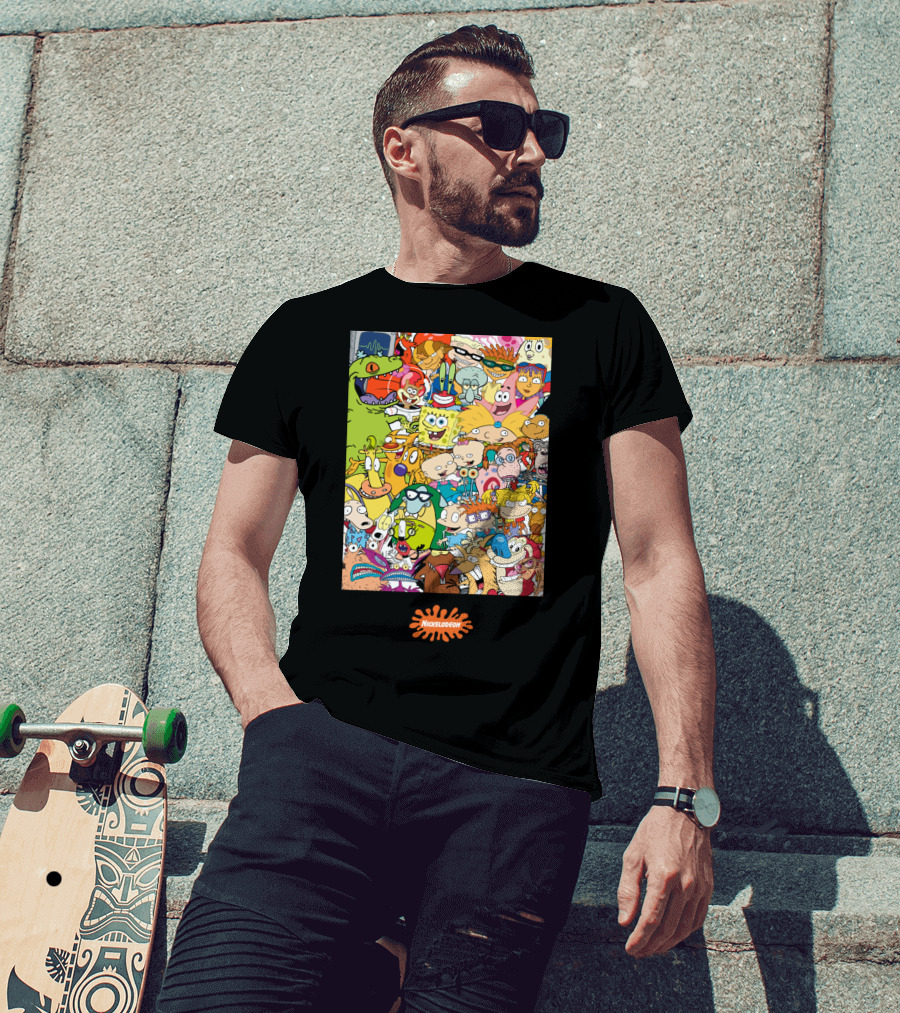 Nickelodeon 90s Cartoon Characters Compilation Group Shot T-Shirt