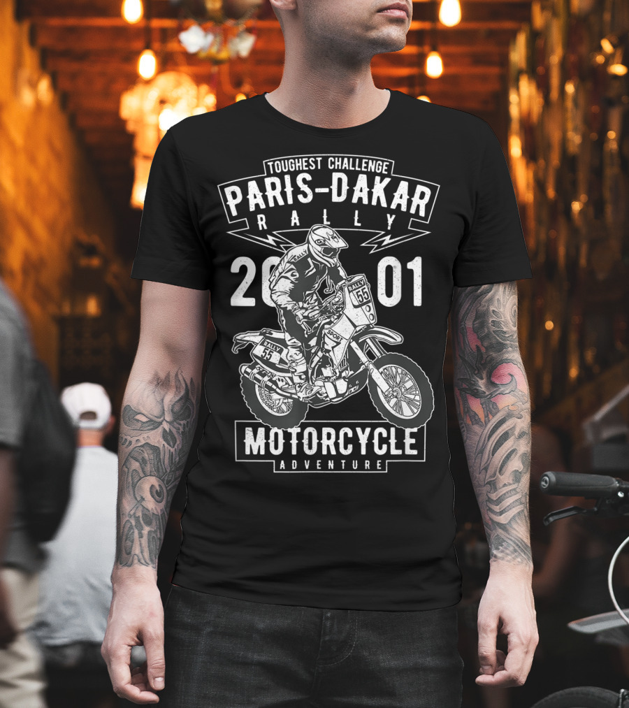 Toughest Challenge Paris-Dakar Rally 2001 Motorcycle Adventure T-Shirt