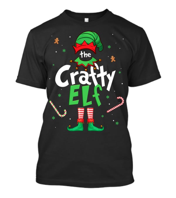 The Crafty Elf Christmas Xmas Family Candy Cane Gingerbread T-Shirt