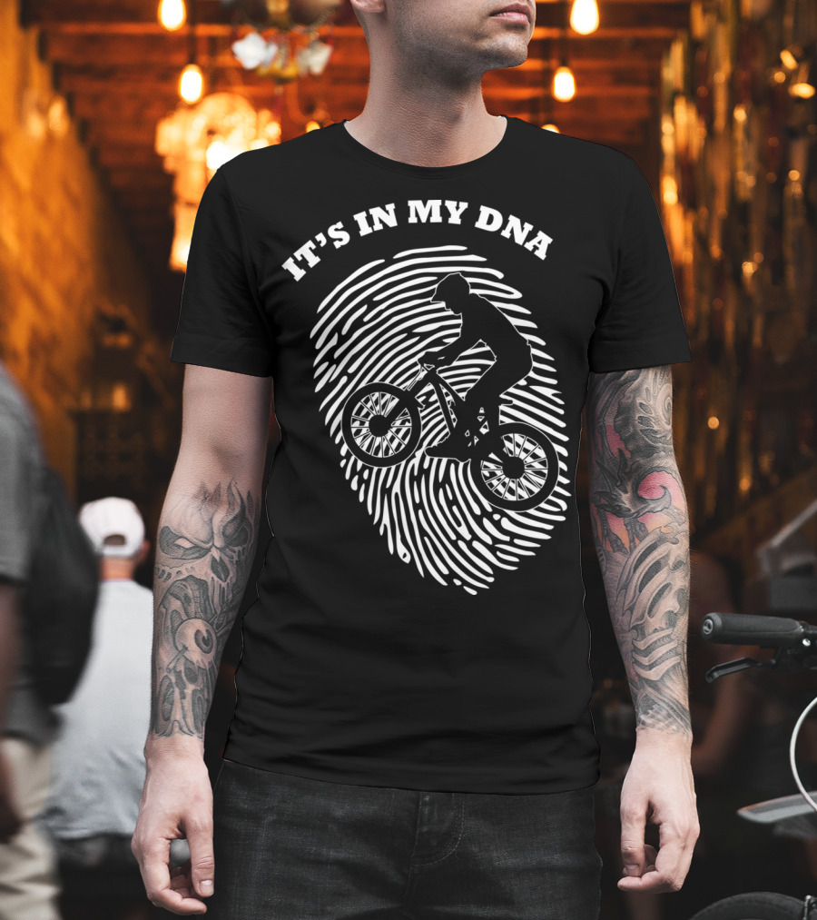 It's In My DNA Mountain Biking MTB Fingerprint T-Shirt