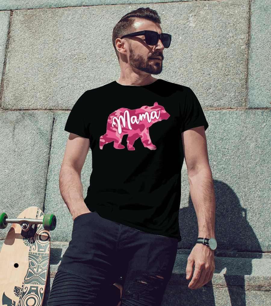 Mama Bear Pink Camouflage Camo T-Shirt