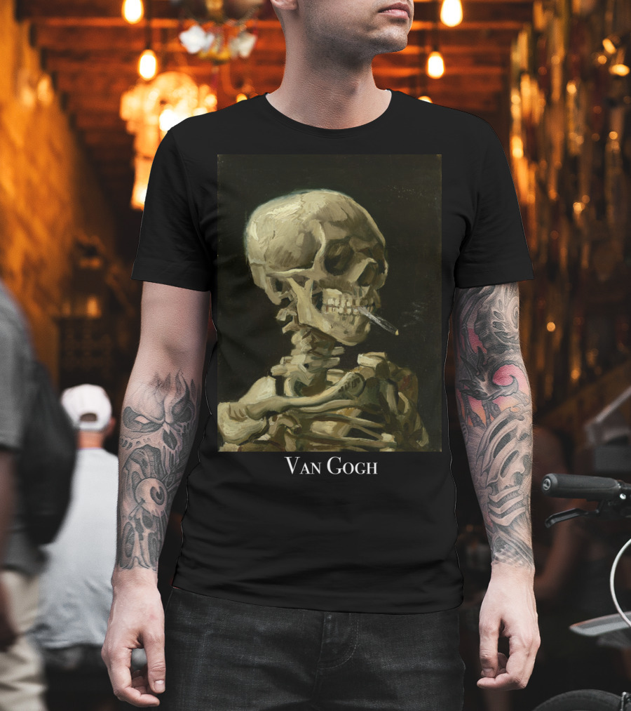 Rockstar Van Gogh Skull Smoking Art Collection T-Shirt