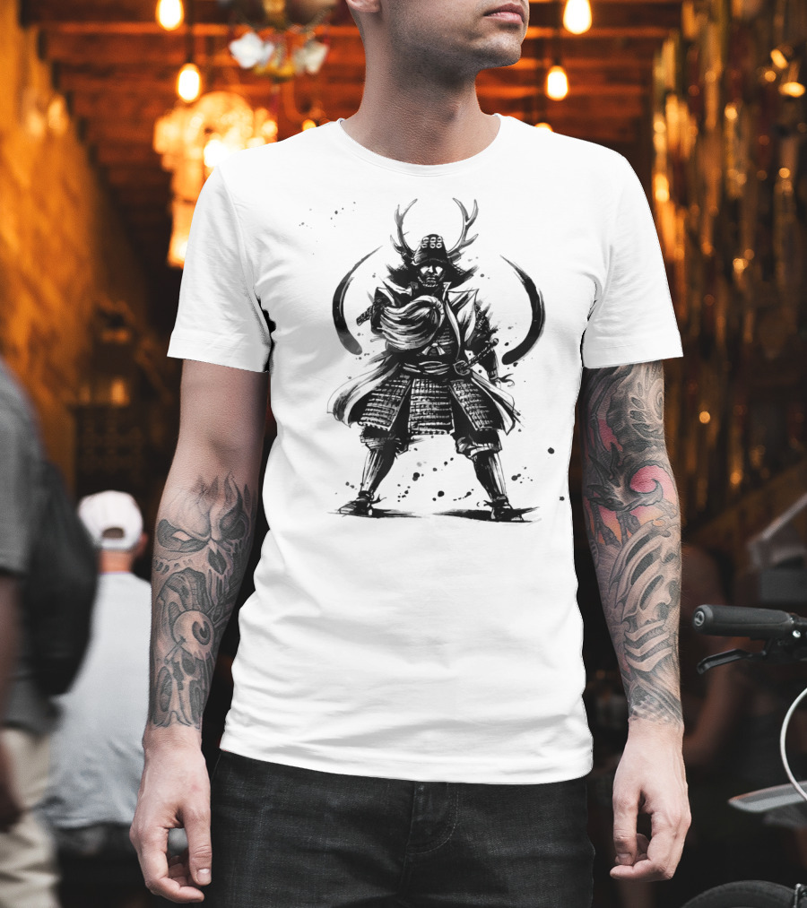 Samurai Warrior Bushido Sword Mask Japanese Armor T-Shirt