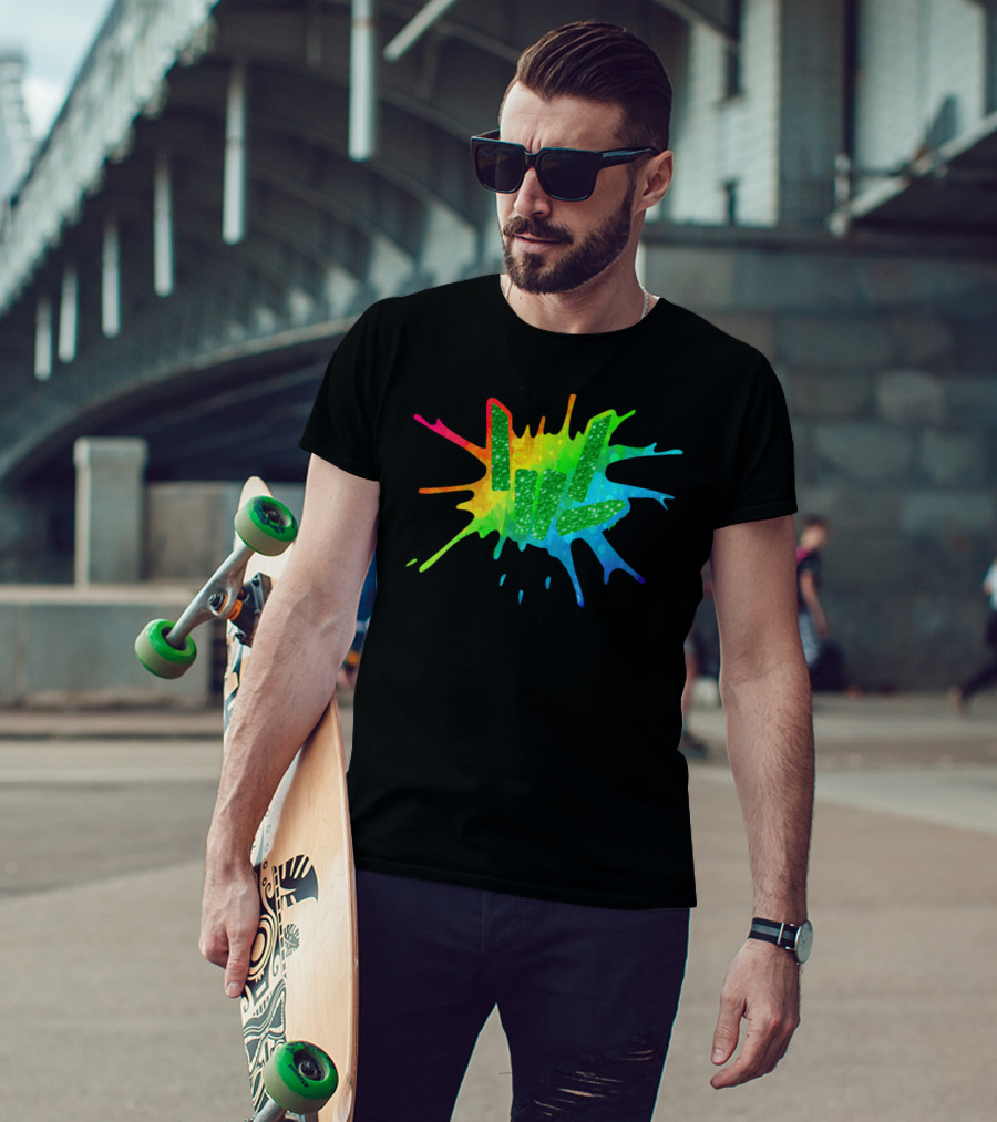 Love Youth And Beautiful Rainbow Paint Splash T-Shirt