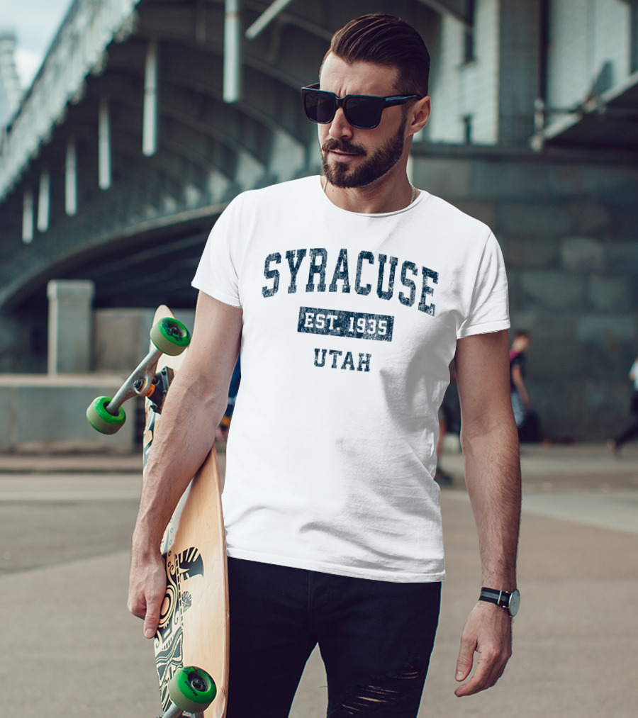 Syracuse Utah Est 1935 Vintage Sports Navy T-Shirt